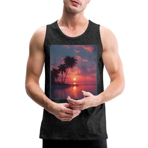 Tropical Sunset Ocean Reflection Design - Men's Premium Tank