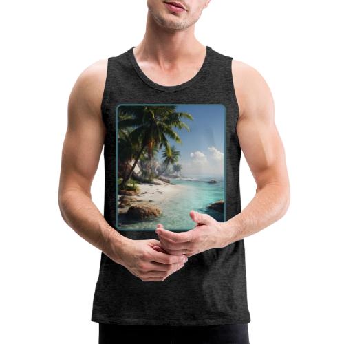 Tropical Beach Paradise Palm Design - Men's Premium Tank