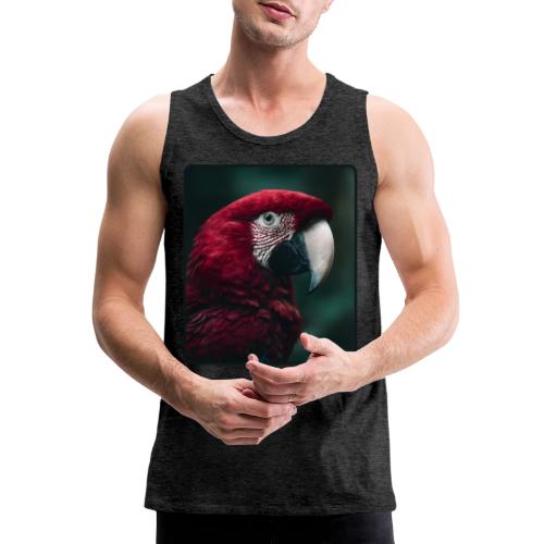Red Green Macaw Bird Portrait Design - Men's Premium Tank