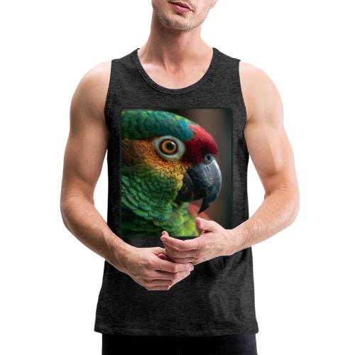 Colorful Parrot Close-Up Design - Men's Premium Tank