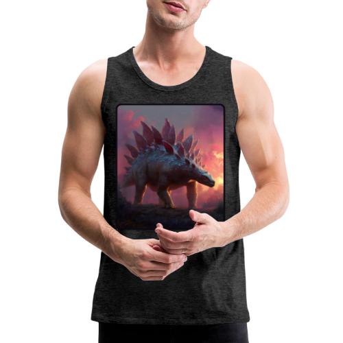 Stegosaurus Sunset Forest Design - Men's Premium Tank
