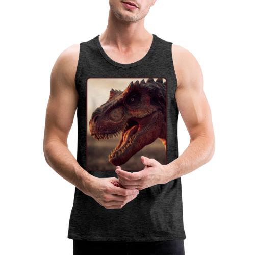 T Rex Roaring Close-Up Design - Men's Premium Tank