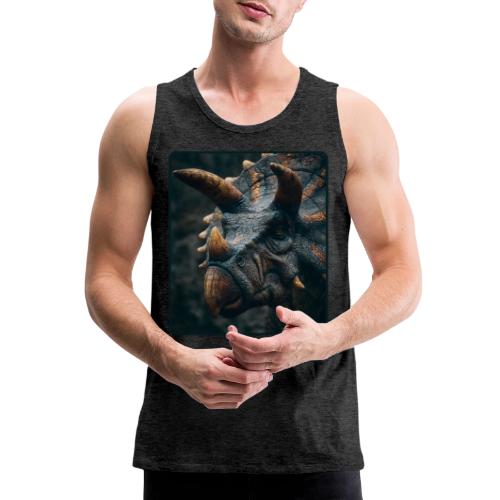 Triceratops Detailed Portrait Design - Men's Premium Tank