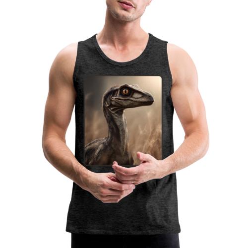 Velociraptor Feathered Portrait Design - Men's Premium Tank