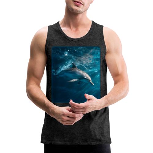 Dolphin Sunlit Ocean Serenity Design - Men's Premium Tank