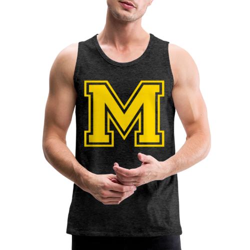 Letter M – Capital Athletic Alphabet Monogram - Men's Premium Tank