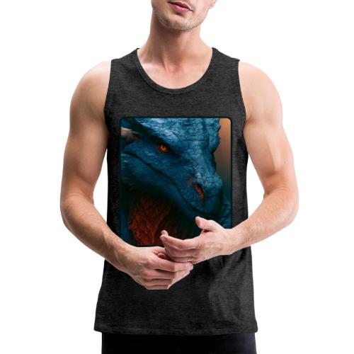 Turquoise Dragon Fire Eye Design - Men's Premium Tank