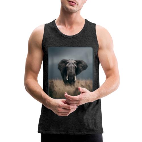 Majestic African Elephant Portrait Design - Men's Premium Tank