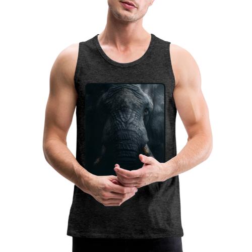 Shadow Elephant Intense Eyes Design - Men's Premium Tank