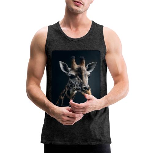 Majestic Giraffe Artistic Portrait Design - Men's Premium Tank