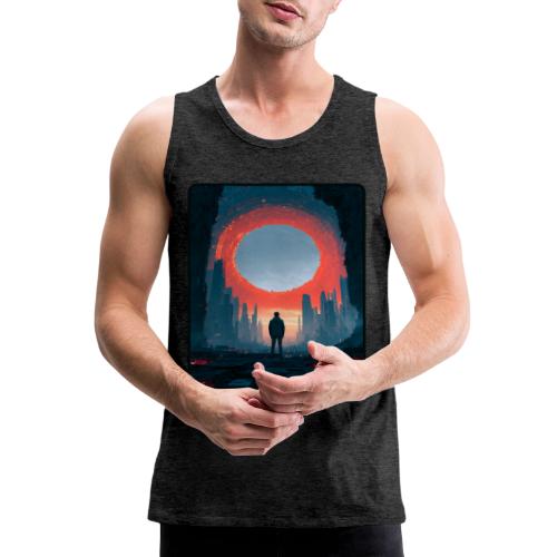 Cosmic Portal Future City Design - Men's Premium Tank