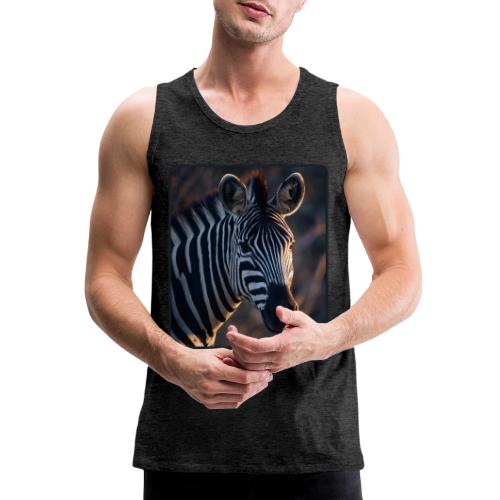 Majestic Zebra Sunset Portrait Design - Men's Premium Tank