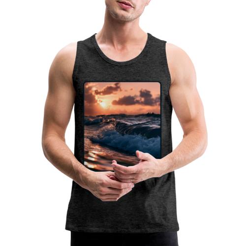 Golden Sunset Ocean Wave - Men's Premium Tank