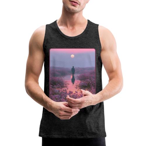 Ethereal Sunset Flower Field Art - Men's Premium Tank