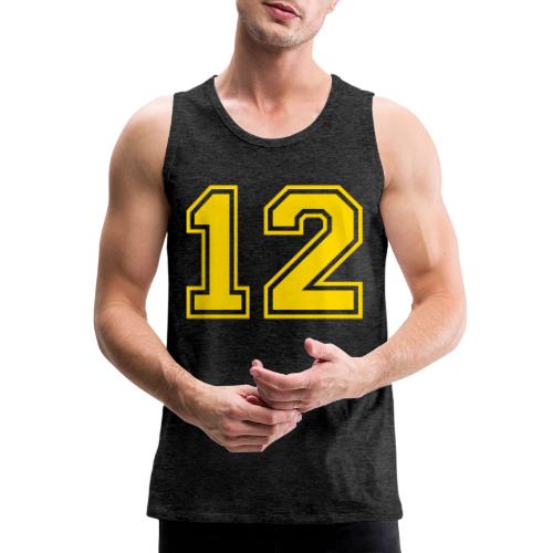 Number 12 in a classic athletic collegiate font - Men's Premium Tank