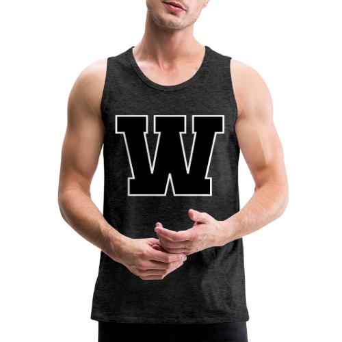 Varsity Letter W Collegiate Font Design - Men's Premium Tank