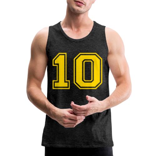 Number 10 in a classic athletic collegiate font - Men's Premium Tank