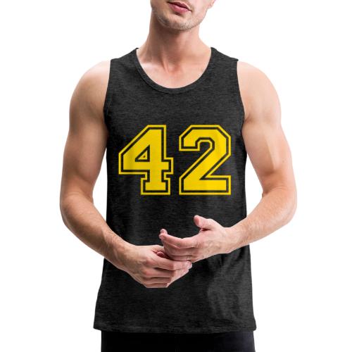 Number 42 in a classic athletic collegiate font - Men's Premium Tank