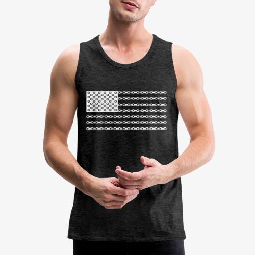 Bicycle Chain American Flag - Men's Premium Tank