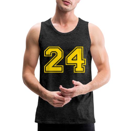 Number 24 in a classic athletic collegiate font - Men's Premium Tank