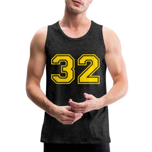 Number 32 in a classic athletic collegiate font - Men's Premium Tank