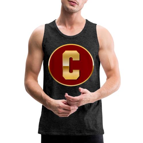 Letter C – Capital Varsity Alphabet Monogram - Men's Premium Tank
