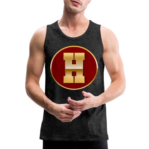 Letter H – Capital Varsity Alphabet Monogram - Men's Premium Tank