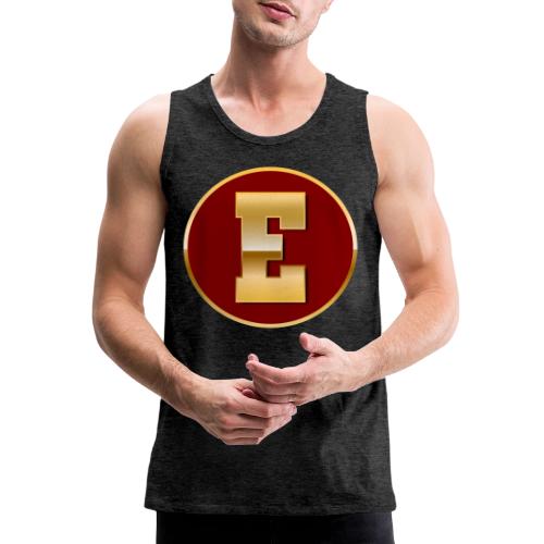 Letter E – Capital Varsity Alphabet Monogram - Men's Premium Tank