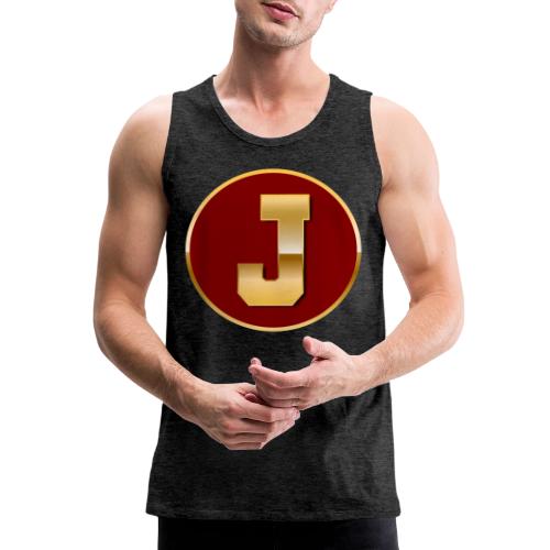 Letter J – Capital Varsity Alphabet Monogram - Men's Premium Tank