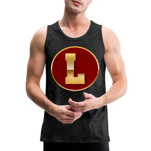 Letter L – Capital Varsity Alphabet Monogram - Men's Premium Tank