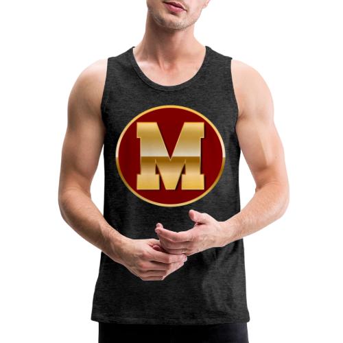 Letter M – Capital Varsity Alphabet Monogram - Men's Premium Tank