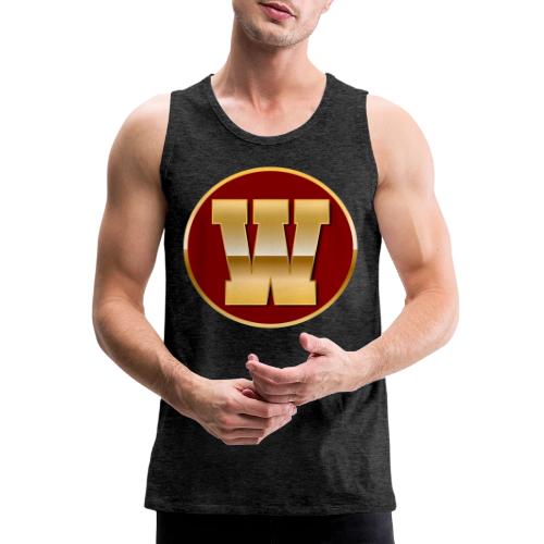 Letter W – Capital Varsity Alphabet Monogram - Men's Premium Tank