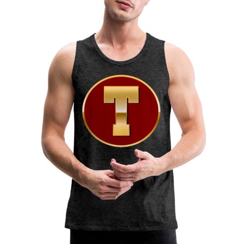 Letter T – Capital Varsity Alphabet Monogram - Men's Premium Tank