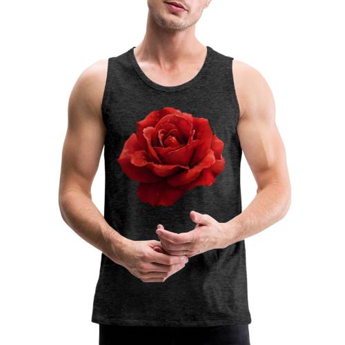Rose: Crimson Dew Bloom - Men's Premium Tank