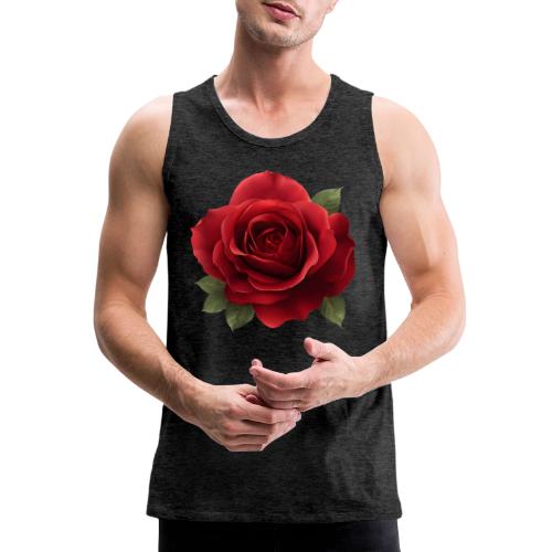 Rose: Crimson Bloom Elegance - Men's Premium Tank