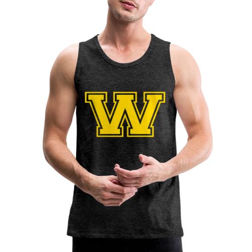 Letter W – Capital Athletic Alphabet Monogram - Men's Premium Tank