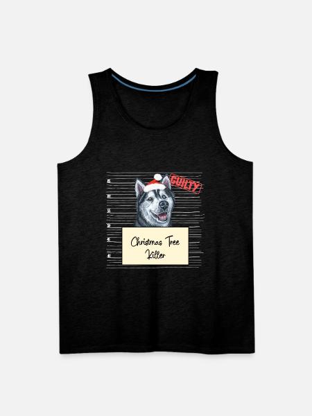 Husky christmas funny prison - Men's Premium Tank - charcoal grey
