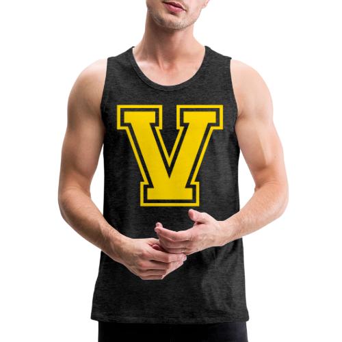 Letter V – Capital Athletic Alphabet Monogram - Men's Premium Tank