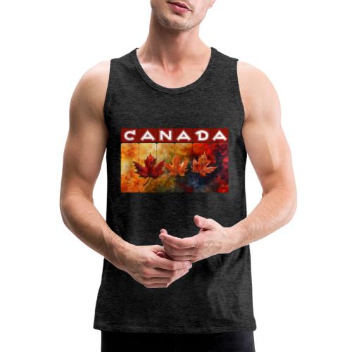 Painted Canada Leaves - Men's Premium Tank