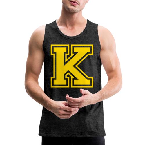 Letter k – Capital Athletic Alphabet Monogram - Men's Premium Tank