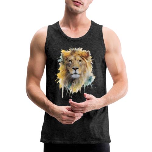 Watercolor Lion Portrait - Men's Premium Tank