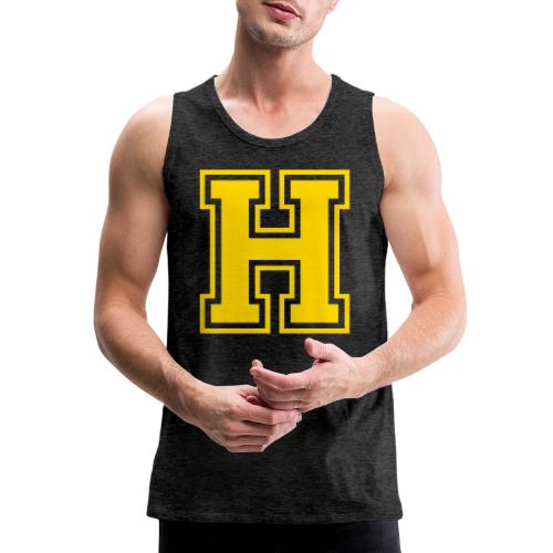 Letter H – Capital Athletic Alphabet Monogram - Men's Premium Tank