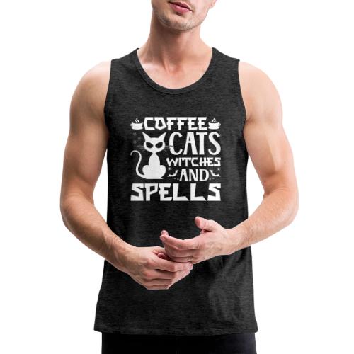 Coffee, Cats, Witches & Spells - Men's Premium Tank