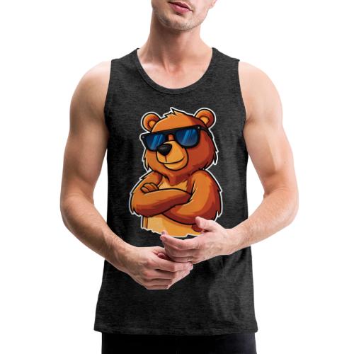 Cool Bear Sunglasses Cartoon Design - Men's Premium Tank