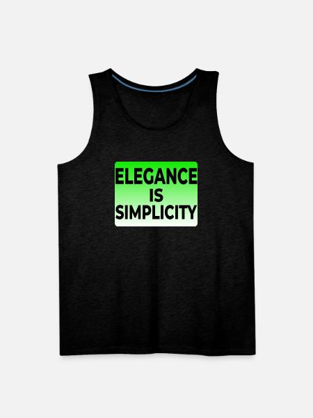 ELEGANCE IS SIMPLICITY T-SHIRT - Men's Premium Tank - charcoal grey