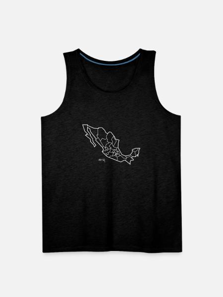 Mexico White Polygon - Men's Premium Tank - charcoal grey