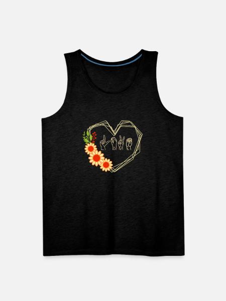 Finger Code Love - Men's Premium Tank - charcoal grey