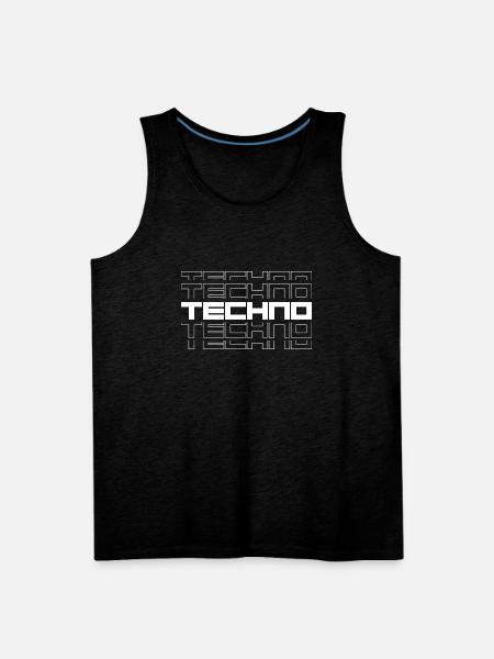 techno bold text - Men's Premium Tank - charcoal grey
