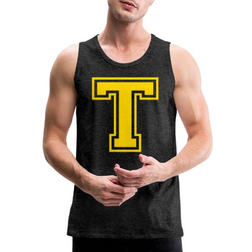 Letter T – Capital Athletic Alphabet Monogram - Men's Premium Tank