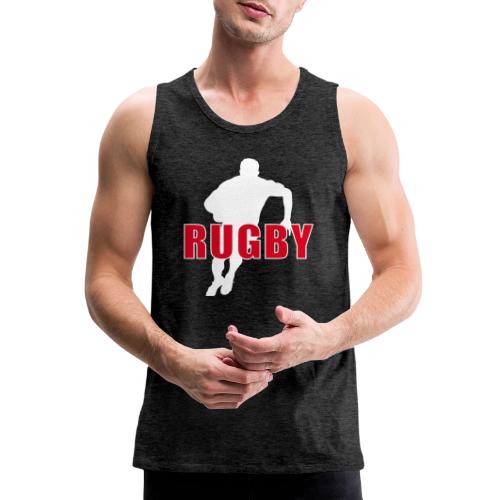 Bold Rugby Action Silhouette - Men's Premium Tank